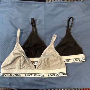 1719NWT LoveLounge Black and Gray Bralette Set szXL